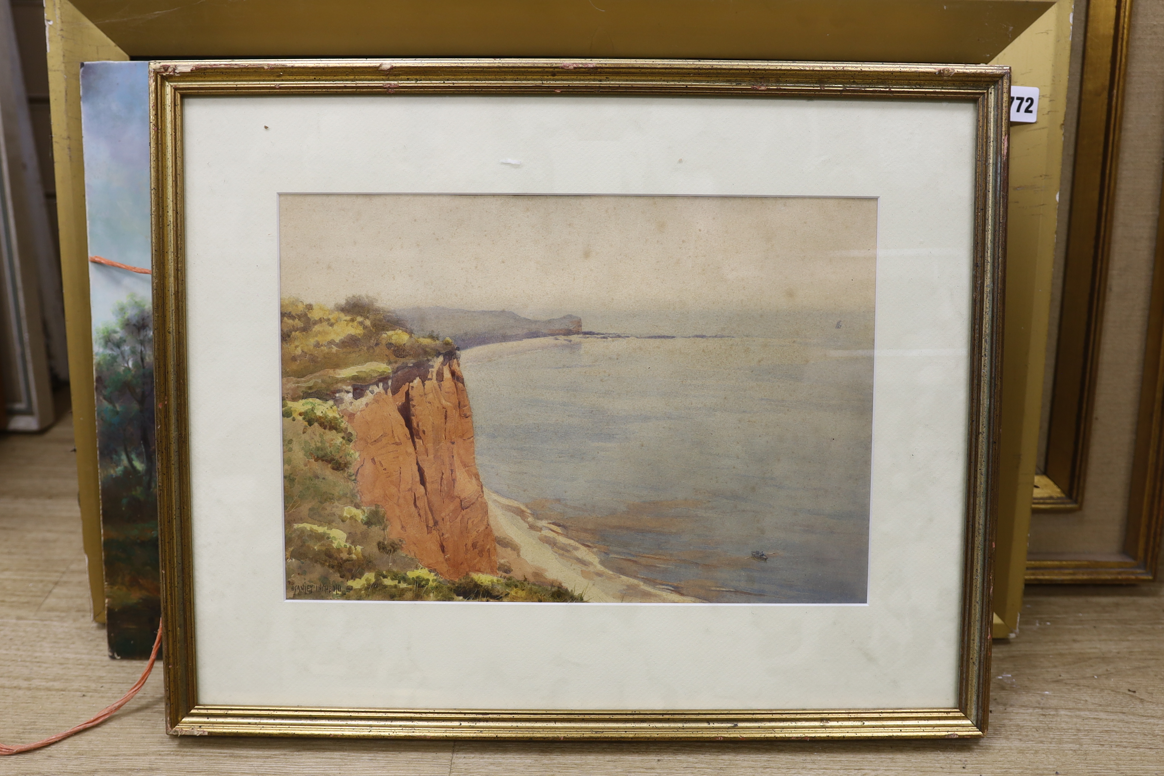 Stanley Inchbold (1856-?) Cornish coastal landscapes 25 x 36cm